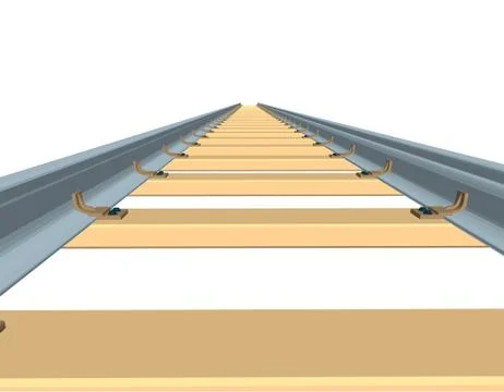 Railway track. 3d Vector illustration.Front view. 스톡 일러스트