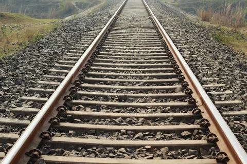 Railway track background Stock Photos