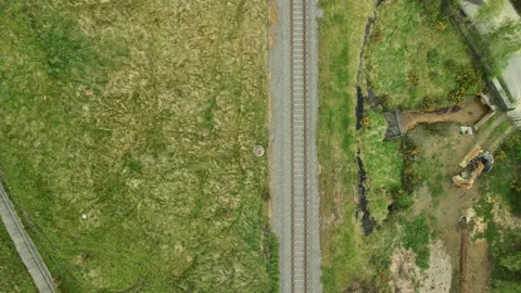 Railway Track Overhead 스톡 동영상 155678337