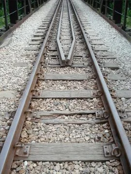 Railway track pointed Stock Photos