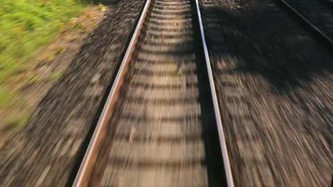 Railway Track Seen from Train Driver Stock Video Pond5