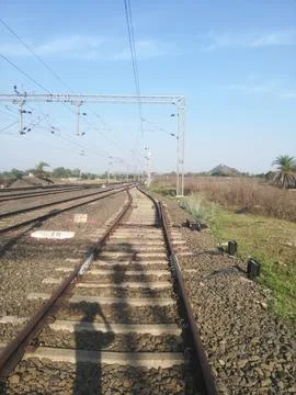 The railway track view Stock-Fotos