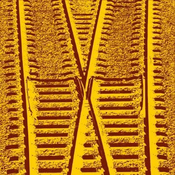 Railway Tracks and Switch. Vector illustration. Illustrazione stock