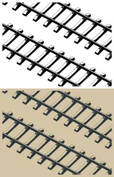 Railway tracks isometric illustrations Ilustración de archivo
