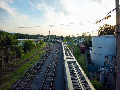 Railway tracks. Stock Photos