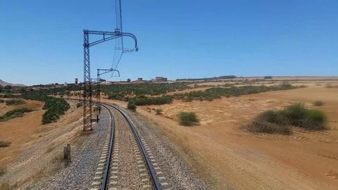 Railway tracks in a rural scene Stock Footage 70672286