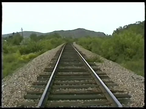 Railway Tracks Through Mountain Landscape Stock Footage 336301702