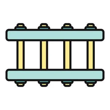 Railway tracks train transportation line icon vector Stock Illustration