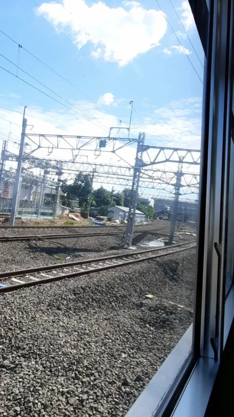 Railway Tracks View from Train Window Stock Footage 331419517