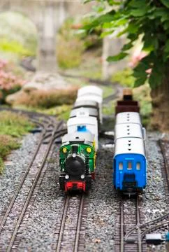 Railway Train model set up Foto stock