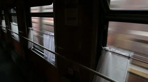 Railway train passes by Stock Footage 52938377