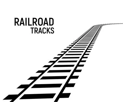 Railway train track vector route. Rail pattern curve railroad path icon. Stock Illustration
