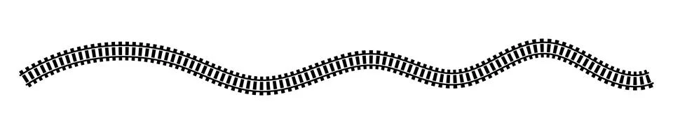 Railway train track vector route. Rail line, subway map, and railroad Stockillustratie
