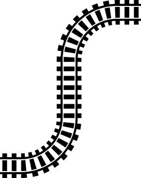 Railway train track vector route. Rail line, subway map, and railroad Stockillustratie