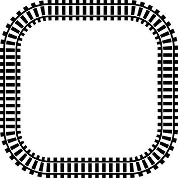 Railway train track vector route. Rail line, subway map, and railroad Illustrazione stock