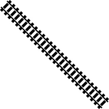 Railway train track vector route. Rail line, subway map, and railroad Illustrazione stock