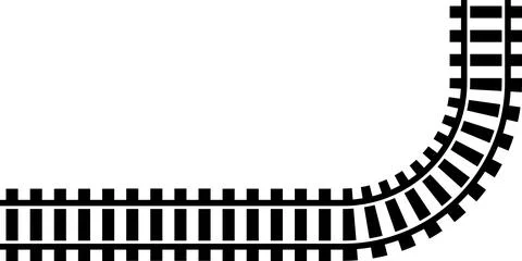 Railway train track vector route. Rail line, subway map, and railroad Stock Illustration