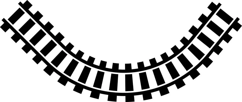 Railway train track vector route. Rail line, subway map, and railroad Stockillustratie