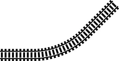Railway train track vector route. Rail line, subway map, and railroad Illustrazione stock