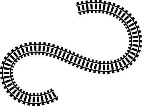 Railway train track vector route. Rail line, subway map, and railroad Stockillustratie