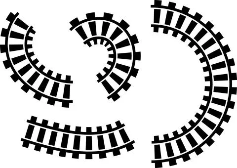 Railway train track vector route. Rail line, subway map, and railroad Illustrazione stock