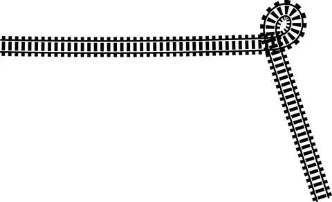 Railway train track vector route. Rail line, subway map, and railroad Stockillustratie