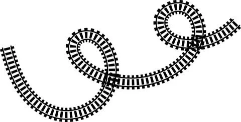 Railway train track vector route. Rail line, subway map, and railroad Illustrazione stock