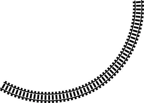 Railway train track vector route. Rail line, subway map, and railroad Stockillustratie