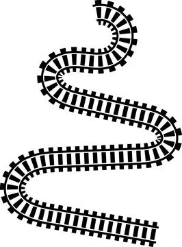 Railway train track vector route. Rail line, subway map, and railroad Stockillustratie