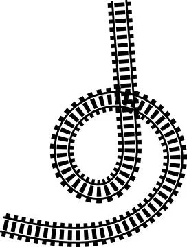 Railway train track vector route. Rail line, subway map, and railroad Stockillustratie