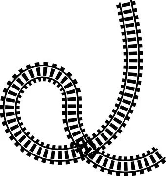 Railway train track vector route. Rail line, subway map, and railroad Stock Illustration