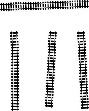 Railway train track vector route. Rail line, subway map, and railroad Stockillustratie
