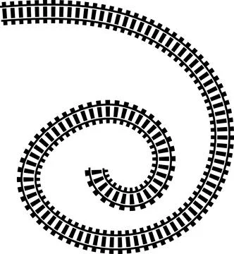 Railway train track vector route. Rail line, subway map, and railroad Stock Illustration