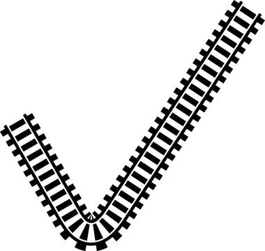Railway train track vector route. Rail line, subway map, and railroad Stockillustratie