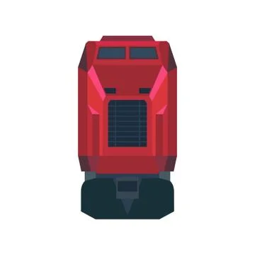 Railway train transportation vector icon front view. Travel locomotive railro Stock Illustration