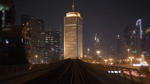 Railway Train View Driving Through Modern City Skyline District Stock Footage 103597838