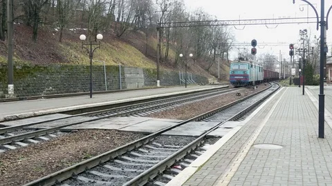 Railway train wagon railroad Stock-Footage 85434070