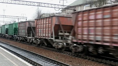 Railway train wagon railroad Stock-Footage 85435461