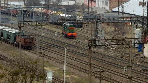 Railway train wagon railroad Stock-Footage 87179764