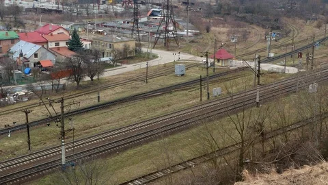 Railway train wagon railroad Stock-Footage 87180467