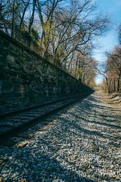 Railway Train Wall Stockfoto's