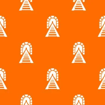 Railway tunnel pattern orange Stock Illustration