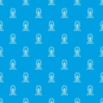 Railway tunnel pattern seamless blue Stock Illustration