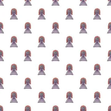 Railway tunnel pattern seamless イラスト素材