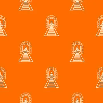 Railway tunnel pattern vector orange Stock Illustration