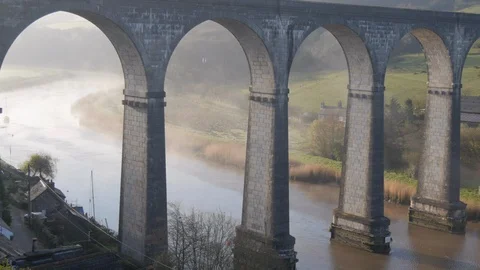 Railway Viaduct Over Tamar River At Cals... | Stock Video | Pond5