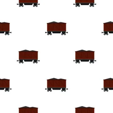 Railway wagon loaded with coal pattern seamless Illustrazione stock