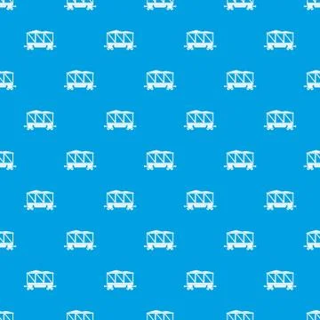 Railway wagon pattern seamless blue イラスト素材