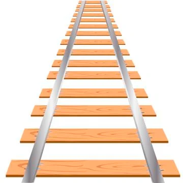Railway on white background Stock Illustration