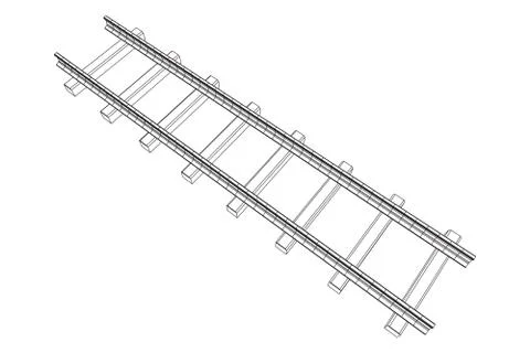 Railway wireframe mesh vector Stock Illustration